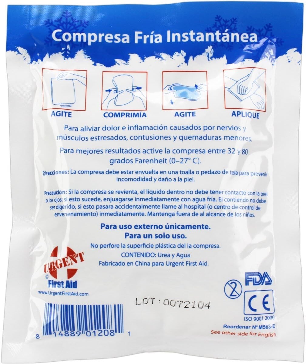 Instant Cold Packs, 5" x 6" (4" x 5" Cold Area) Disposable Cold Compresses 4PK