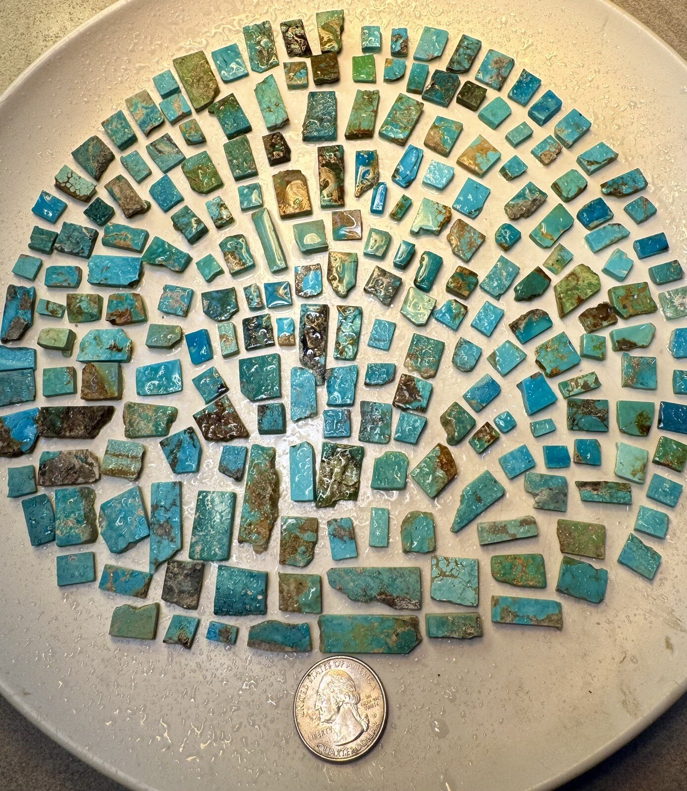 !118g Bell Trading Post Turquoise! SLASHED! Squared Up Corinthian Slabs!