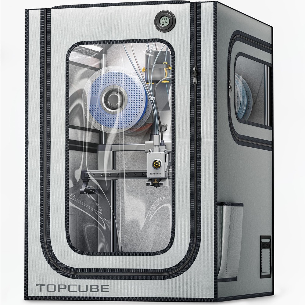 TOPCUBE 3D Printer Enclosure for Bambu Lab A1 For AMS lite Top-mount, Silver