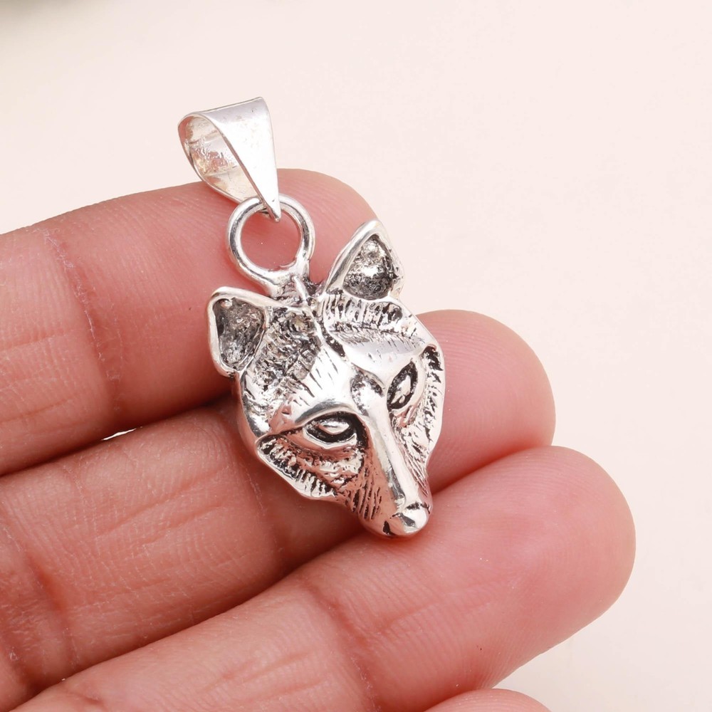 Handmade 925 Sterling Silver Solid Fox Pendant, Gift For Her