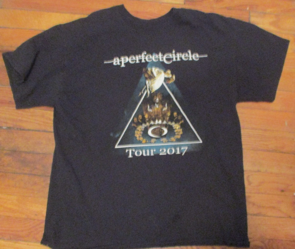 Black 2017 A PERFECT CIRCLE Tour T Shirt Large 100% Cotton Dates On Back