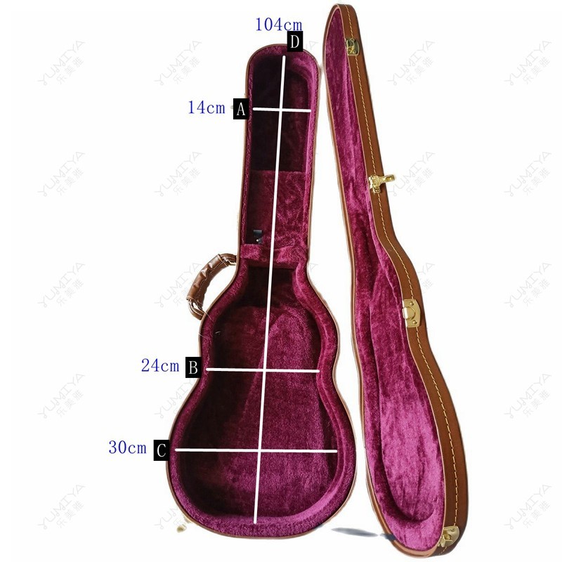 Electric guitar brown Hardcase inner lining red gold hardware