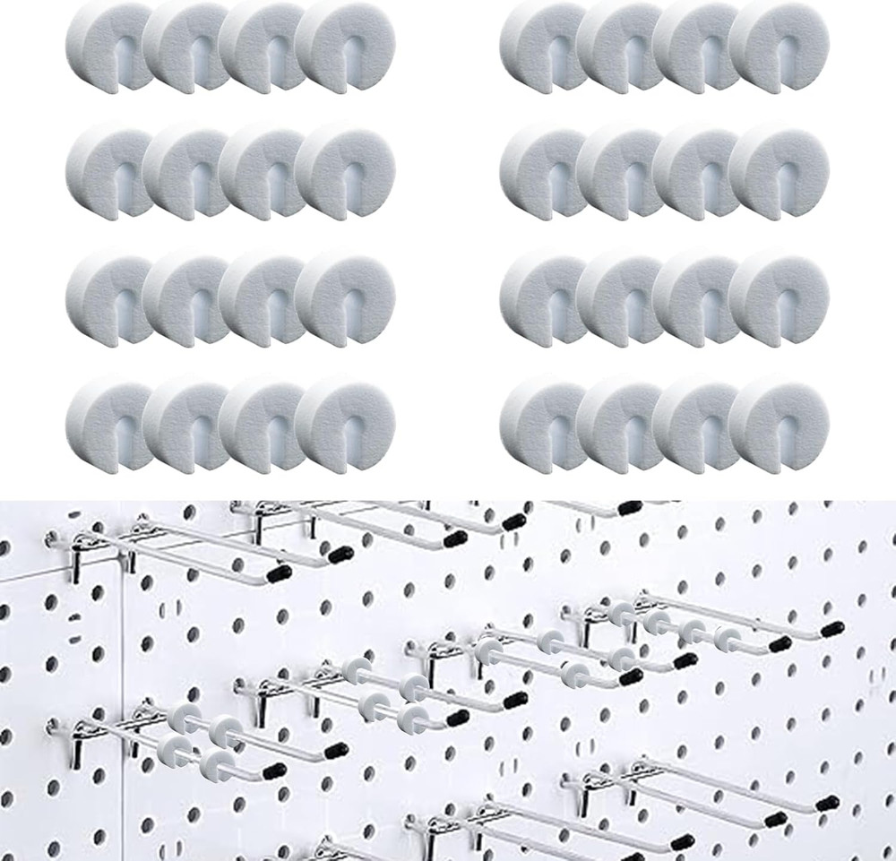 100 PCS Peg Hook Stoppers, Inventory Control Clips for 1/4 Pegboard Hooks and Sl