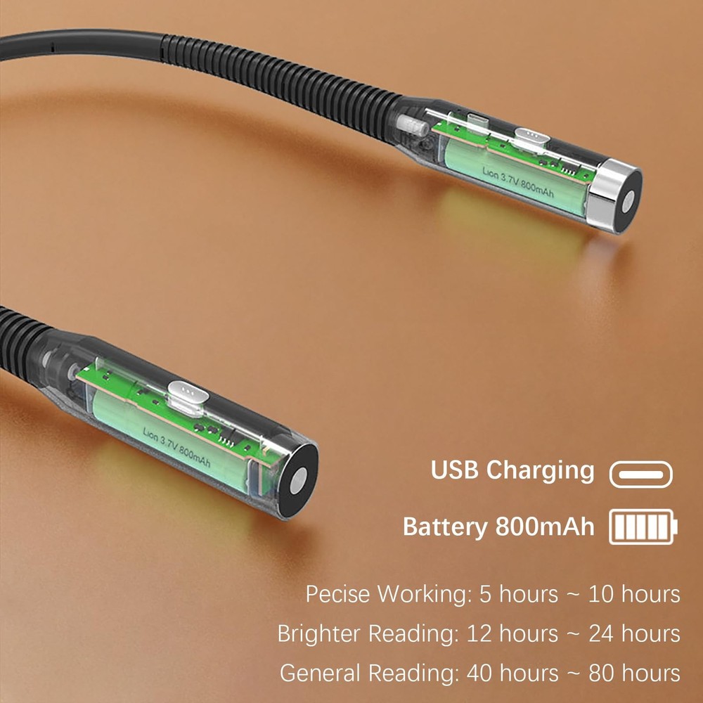 LED Neck Reading Light, 3-Color & 3-Brightness Adjustable Bendable Neck Light...