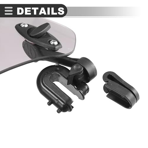 Universal Motorcycle Windshield, Plastic, Rubber, Gray, 1 Pc