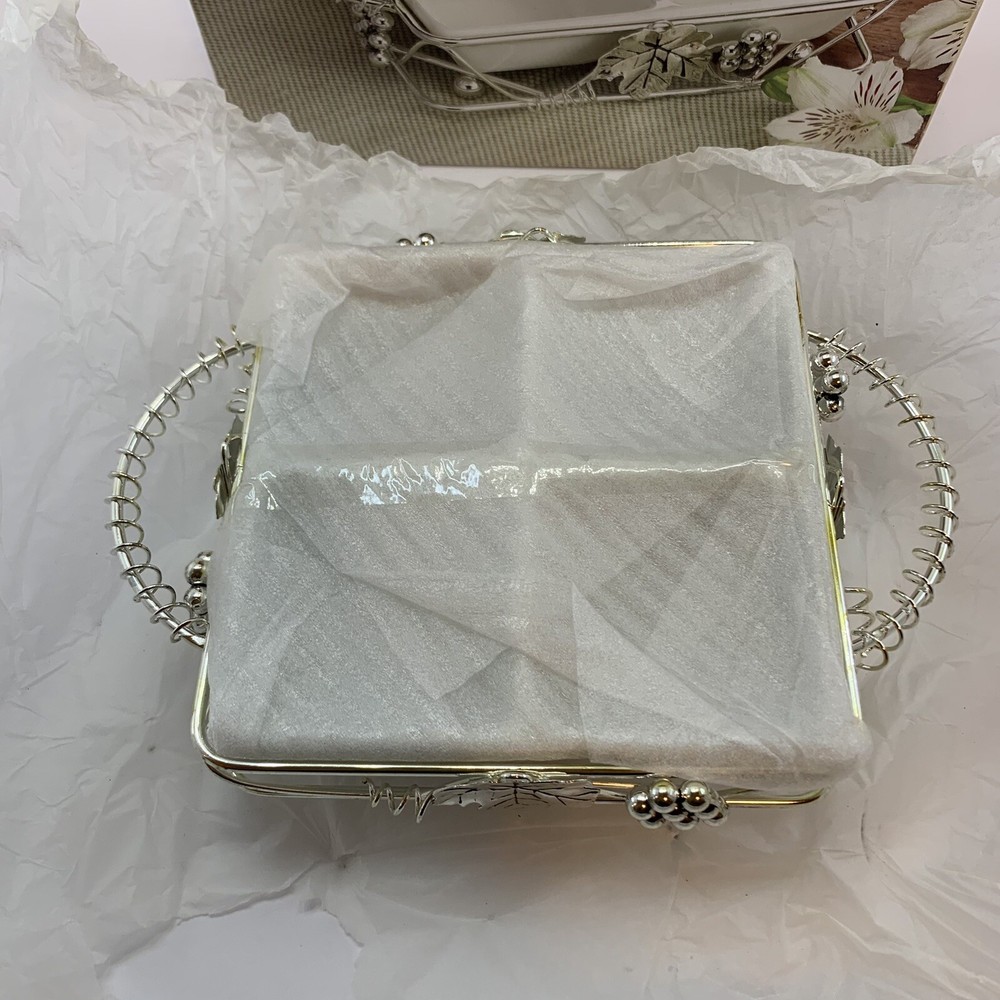 Cordon Bleu Silver Plated Grape Square Sectional Server W/Handles New Open Box