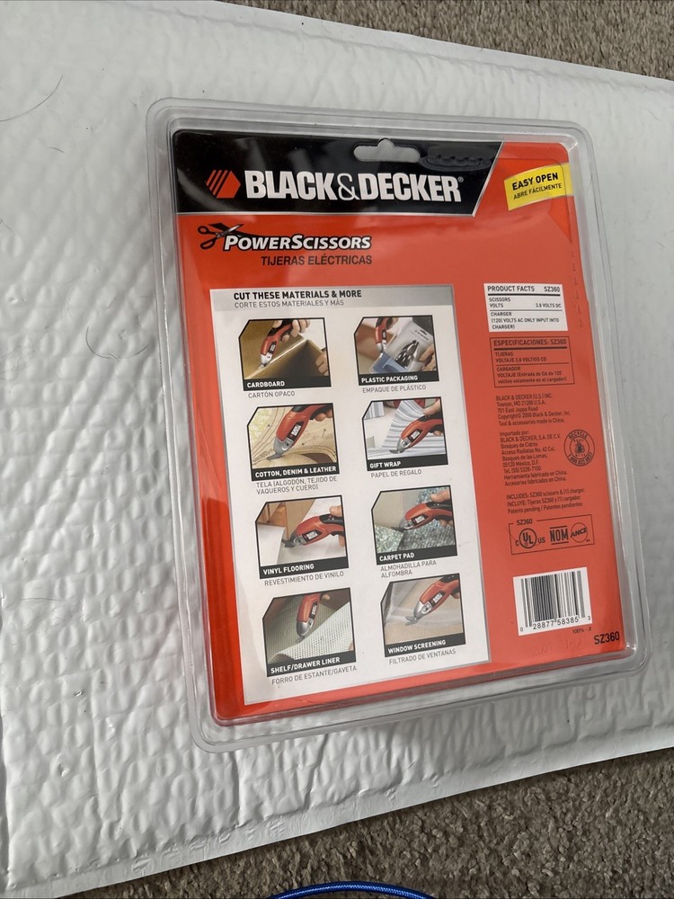 Black & Decker PowerScissors SZ360 Cordless Rechargeable Electric Scissors A