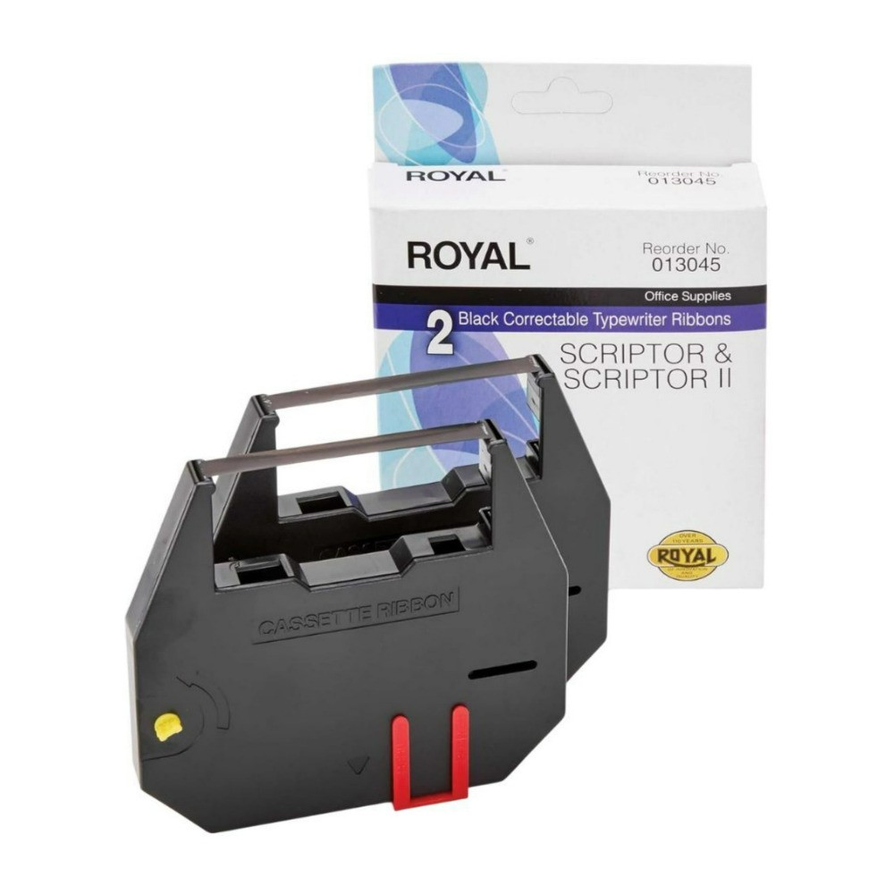 ROYAL Black Correctable Typewriter Ribbon for Scriptor 2Pack
