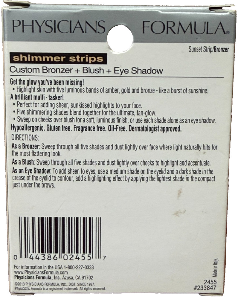 Physicians Formula Shimmer Strips 2455 Sunset Strip Bronzer
