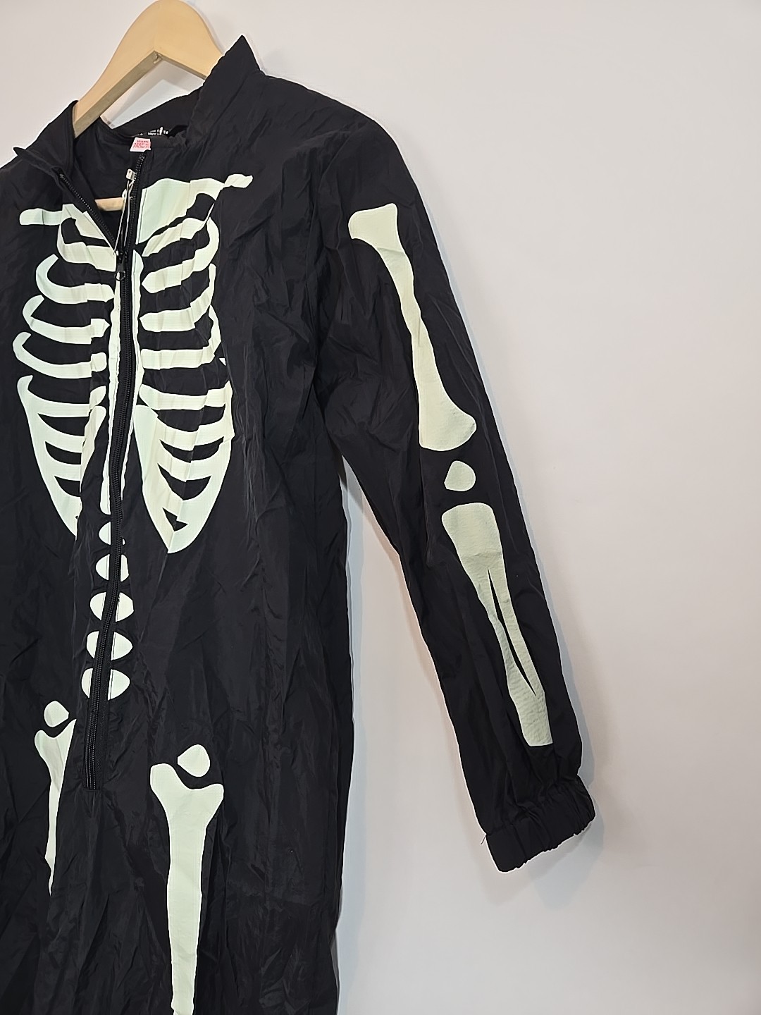Zara Glow in the Dark Skeleton Zip Up Costume, New
