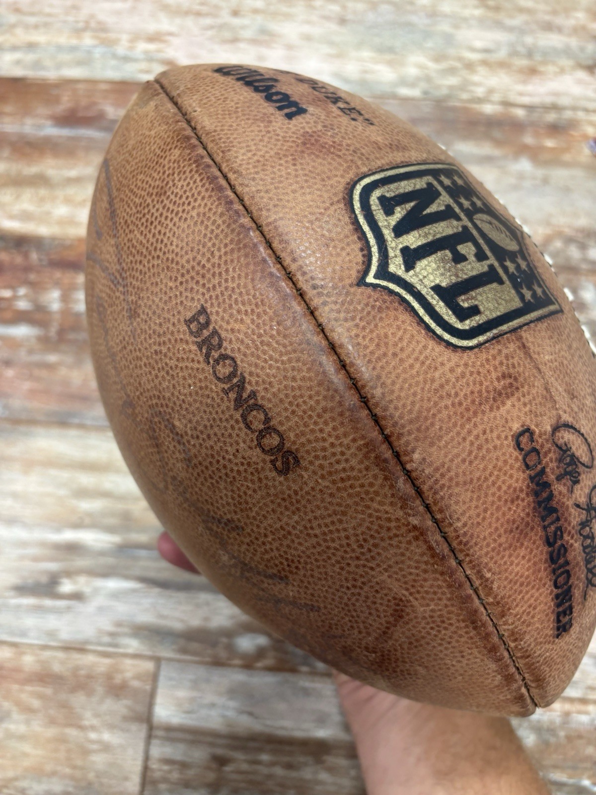 2006 Denver Broncos Team Stamped Practice Used NFL Wilson The Duke Football