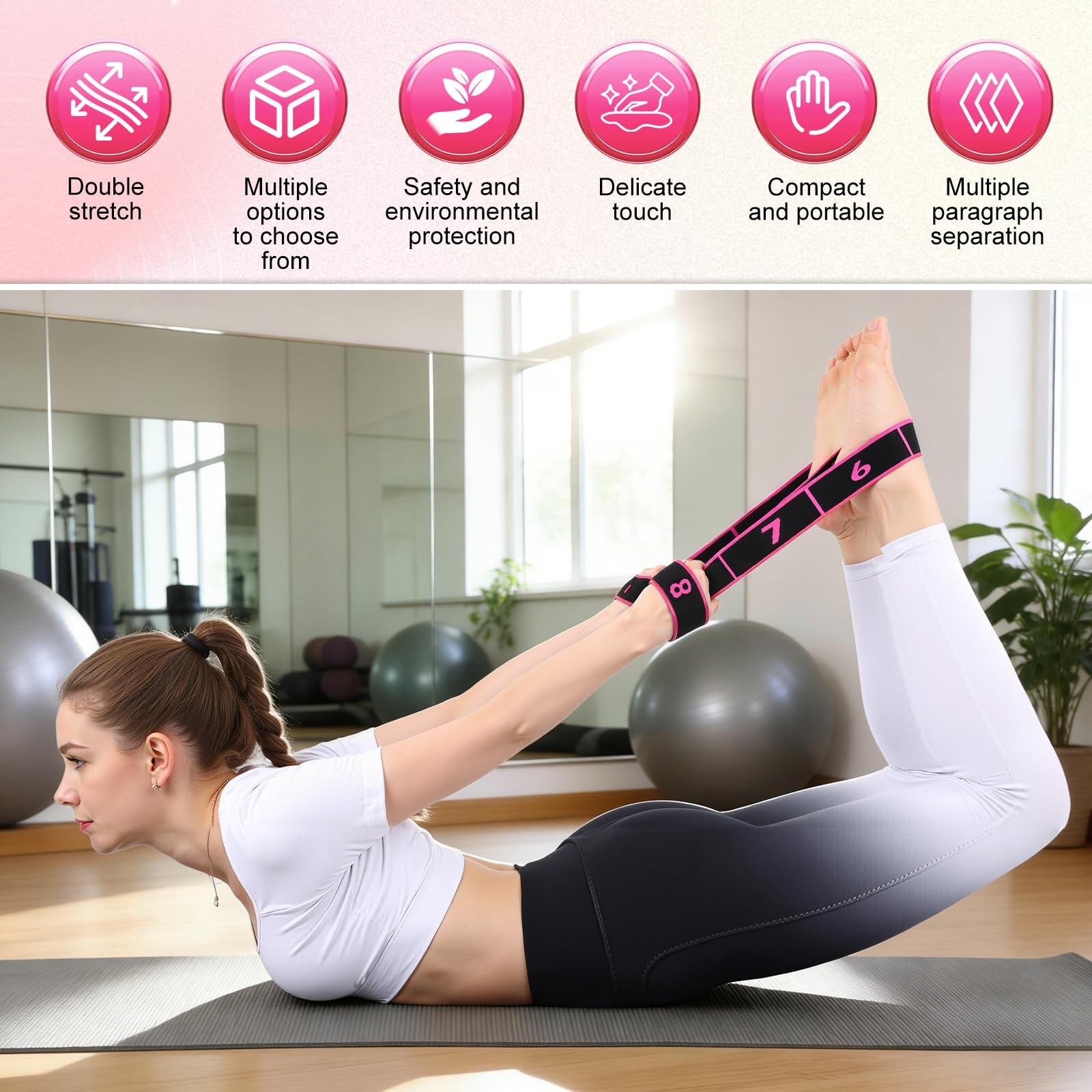 Fitness Resistance Bands with Handles, 2026 Upgrade Fitness Resistance Band f...