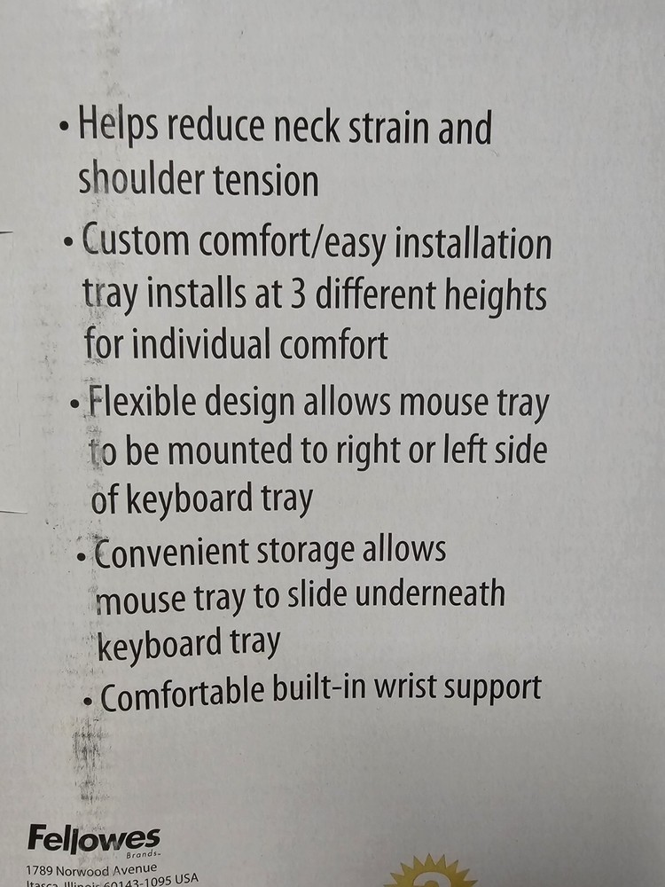 Fellowes Office Suites Underdesk Keyboard Drawer with instructions