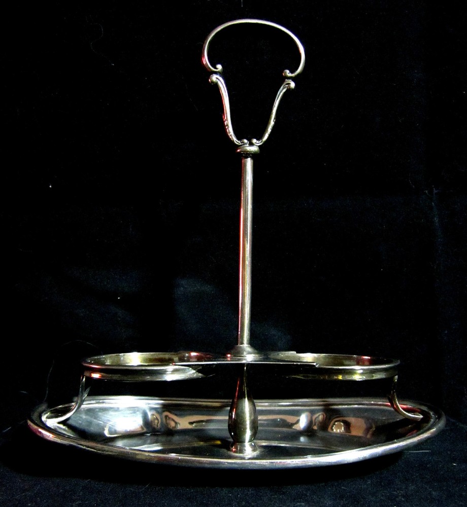 Antique Victorian Reed & Barton Silver Plate Double Pickle Castor Cruet Caddy