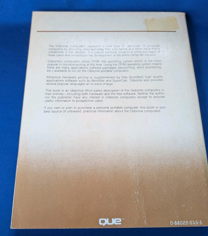 Osborne Portable Computer Users Guide Manual Original Vintage 1982 Computer
