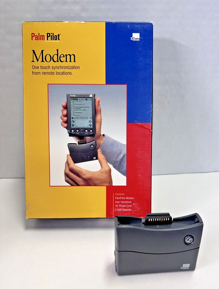 Vintage 3Com Palm Pilot Modem One Touch Synchronization 10201U 14.4 Kbps Used