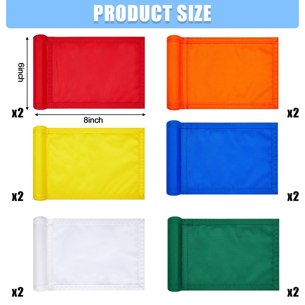 12 Pcs Solid Golf Flag Target Flag with Tube Inserted Waterproof Putting Gree...