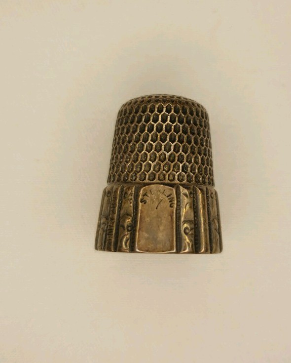 Sterling Silver Vintage Thimble 7, Sewing Accessory Tool