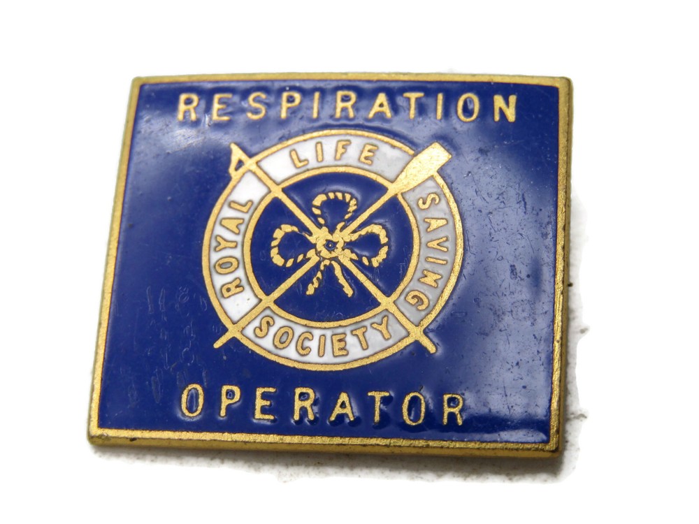 Respiration Operator Pin Blue & Gold Tone