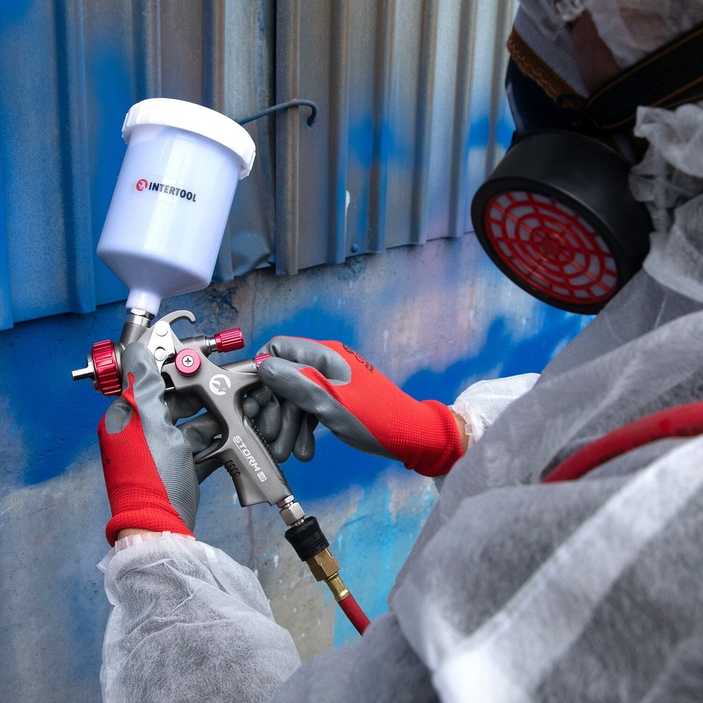 INTERTOOL LVLP Auto Paint Air Spray Gun Gravity Feed with PTFE High Performance
