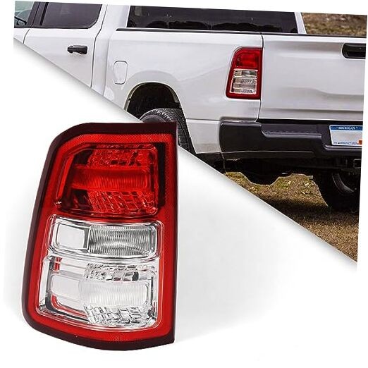 Halogen Tail Lights Assembly Compatible with Dodge Ram 1500 White LH Driver