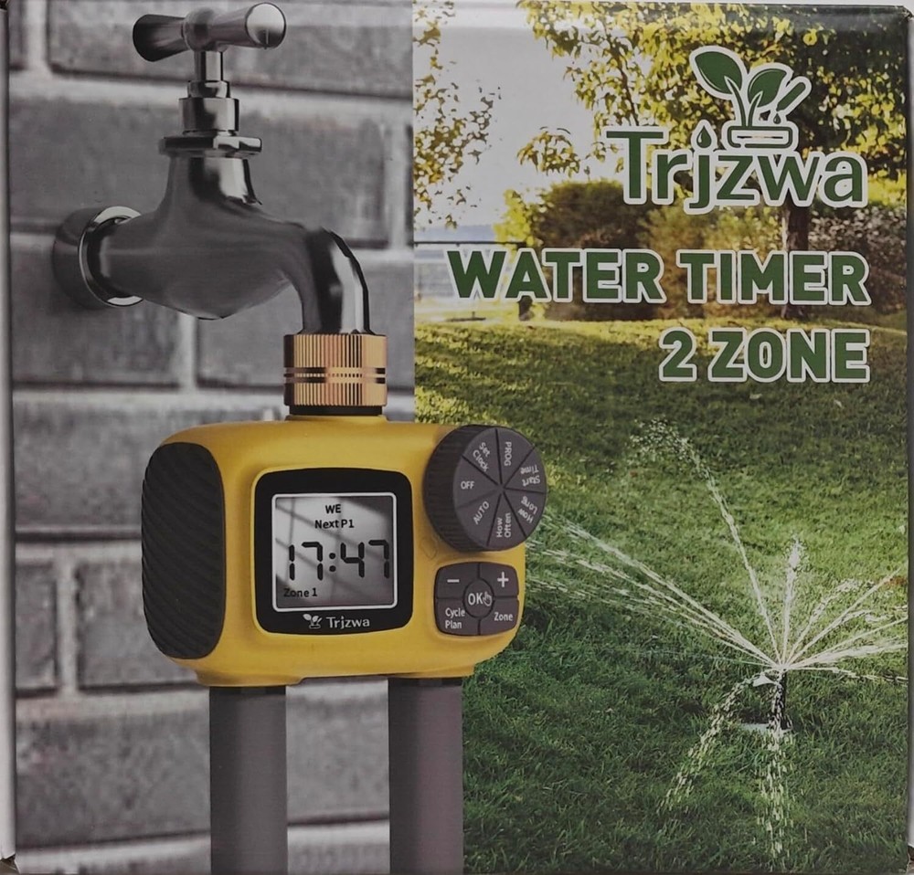 Sprinkler Timer Brass Swivel Water Timer for Garden Hose 2 Zone Programmable