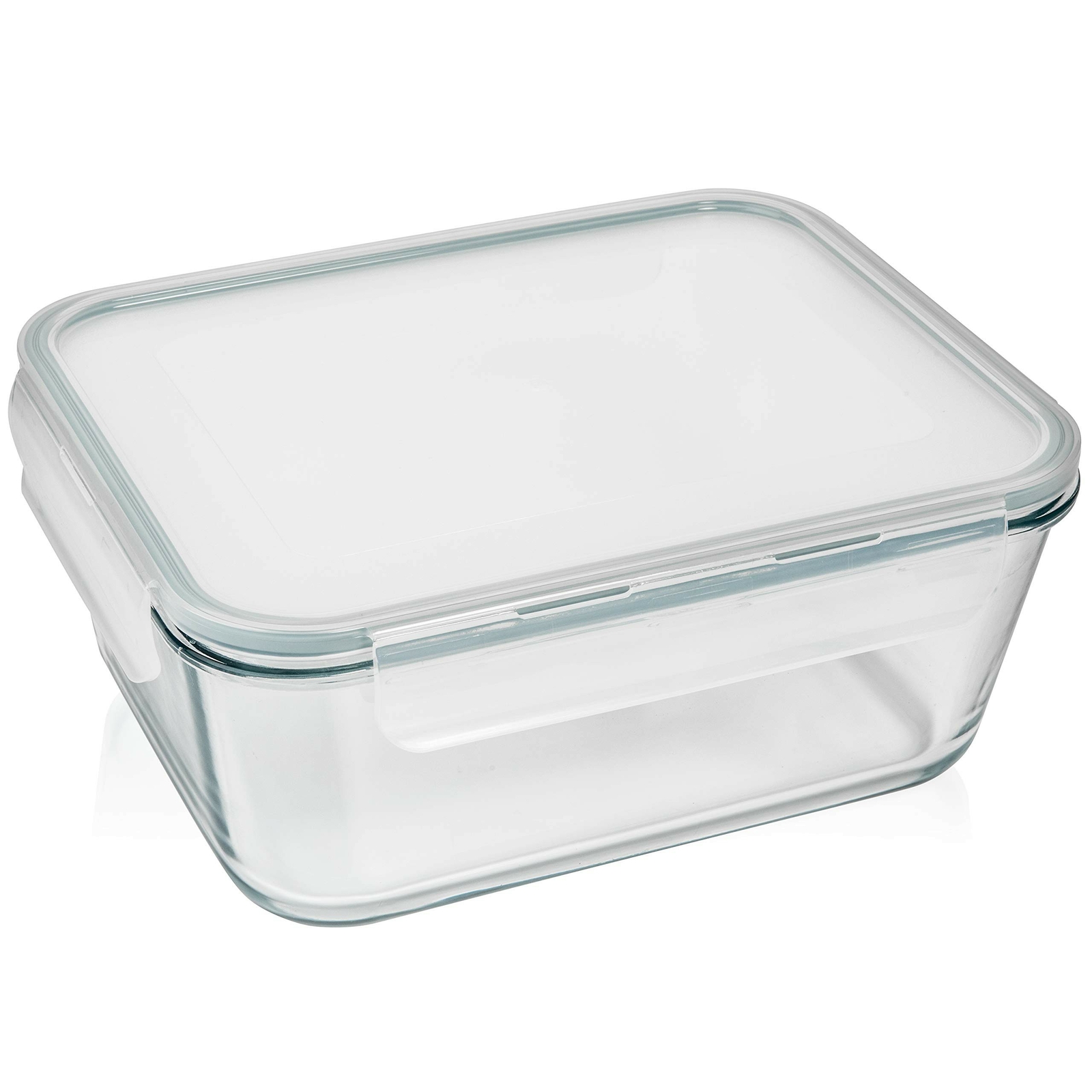 14 Cup/ 112 oz LARGE Glass Food Storage Container with Locking Lid. Ideal for...