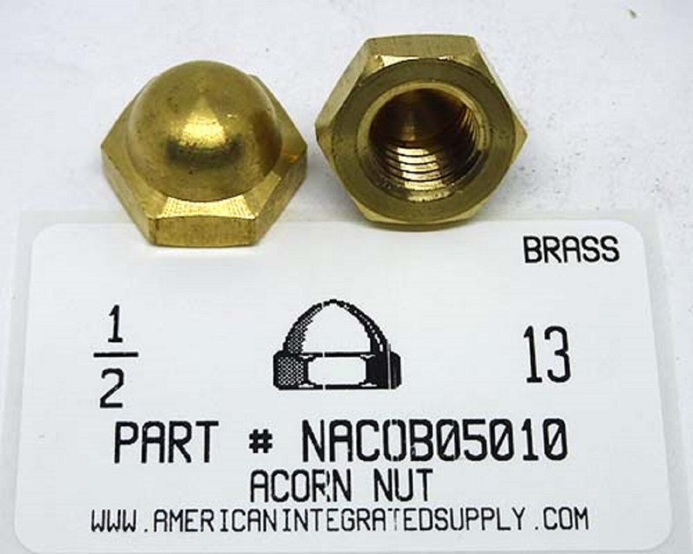 1/2-13 Acorn Cap Nuts Solid Brass (3)