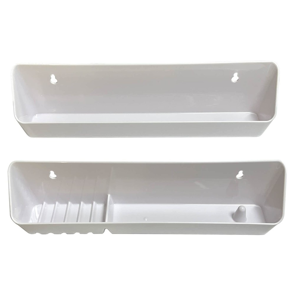 14 Kitchen Sink Front Tipout Accessory Trays With Mounting Screws White 2 Pack
