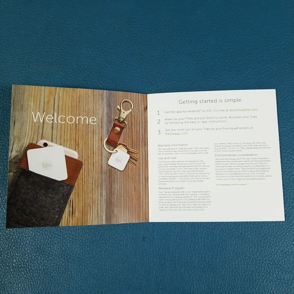 Open Box Tile Mate Bluetooth Wireless Tracker Find Keys-Phone GE