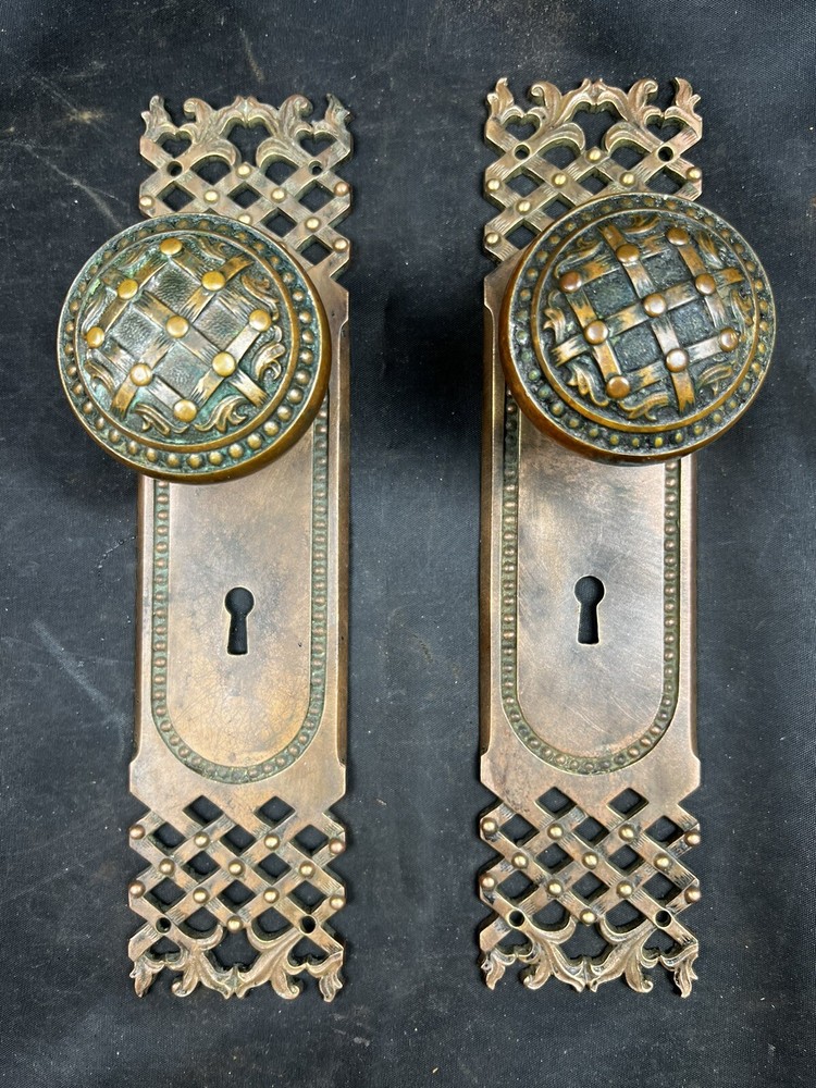 Corbin 1892 Venice Passage Set Knobs, Plates, Mortise & Key  D-12100