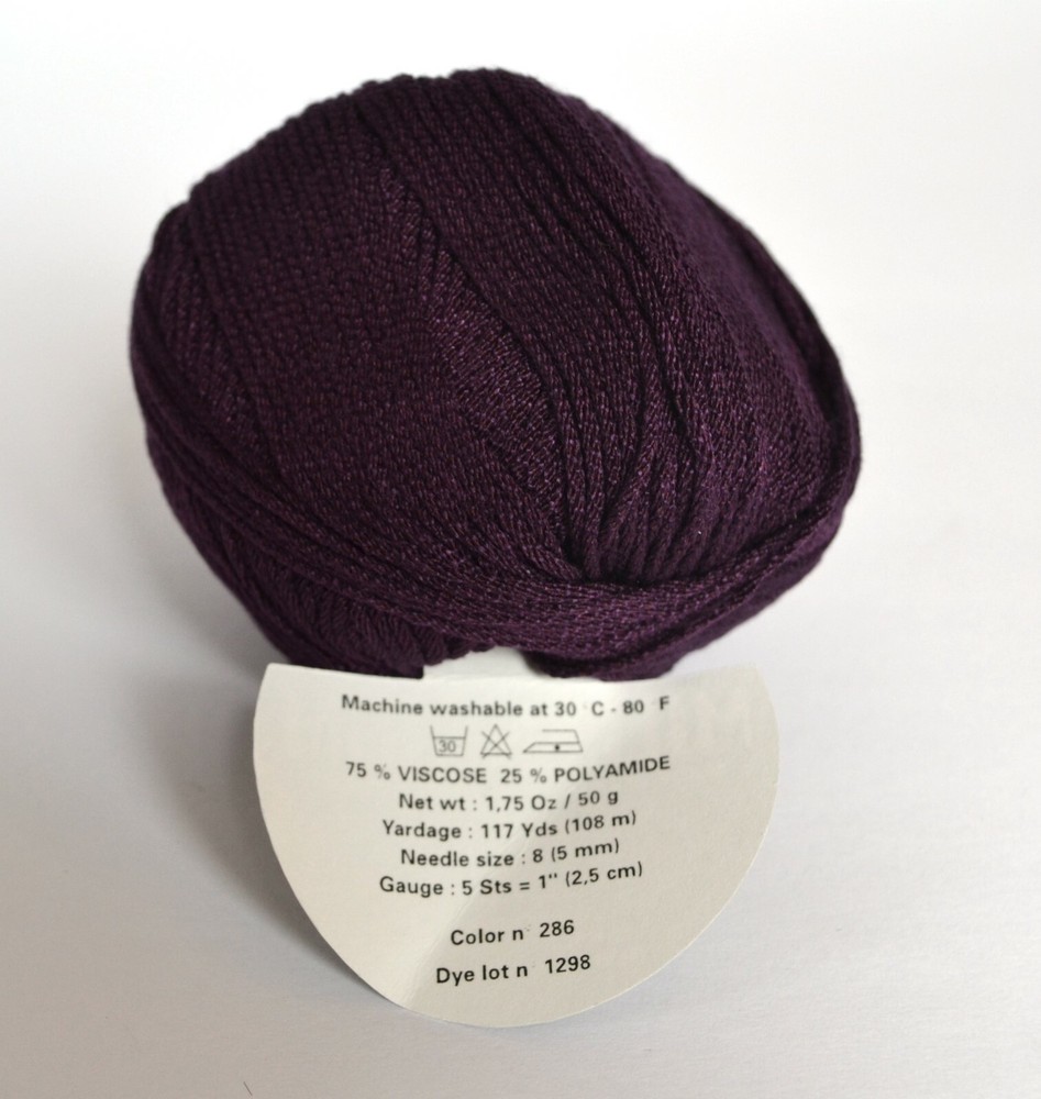 Valgaudemar Millenium Purple Yarn Skein 75%viscose/25%poly #286