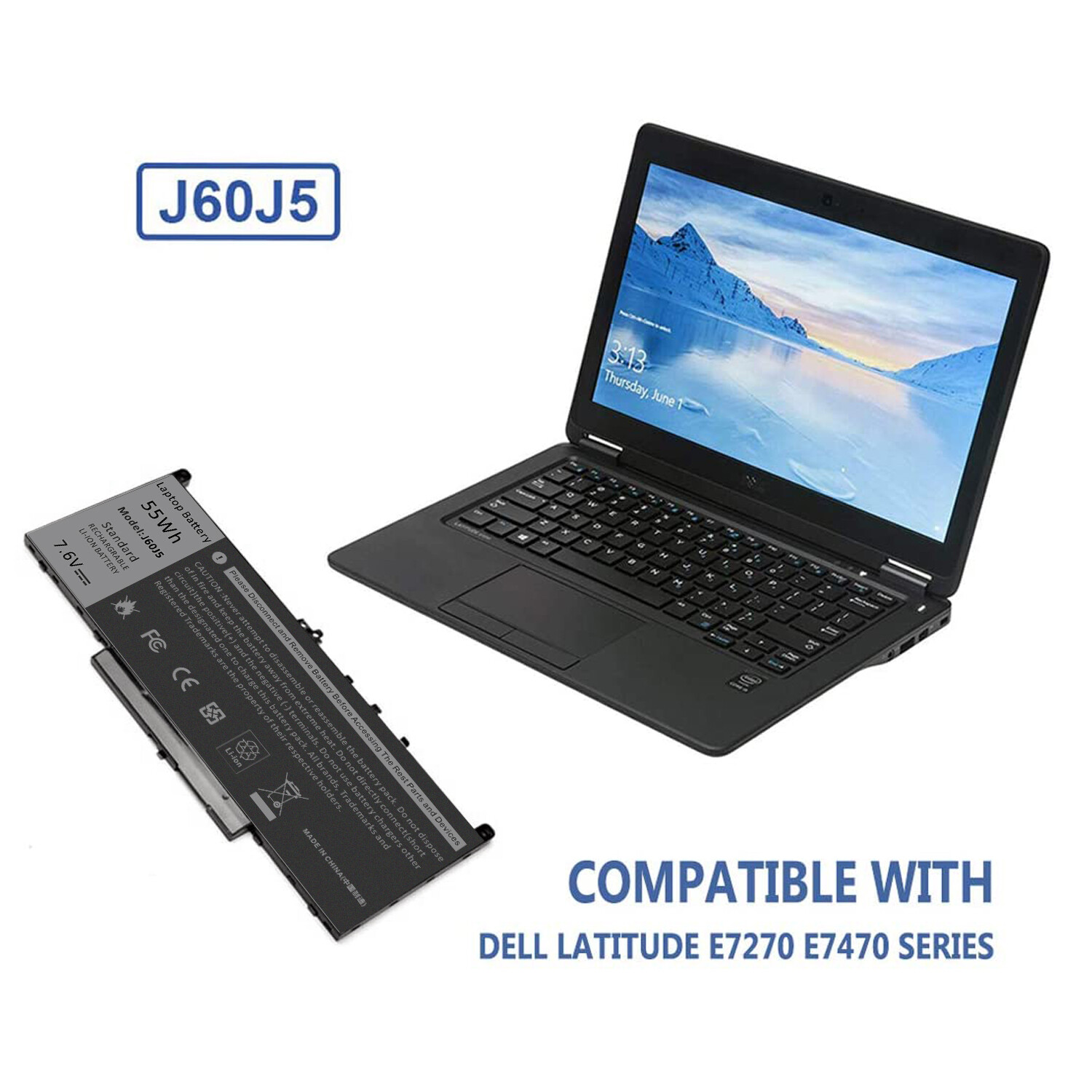 For Battery For Dell Latitude E7270 E7470 Series Laptop J60J5 R1V85 451-BBSX PC