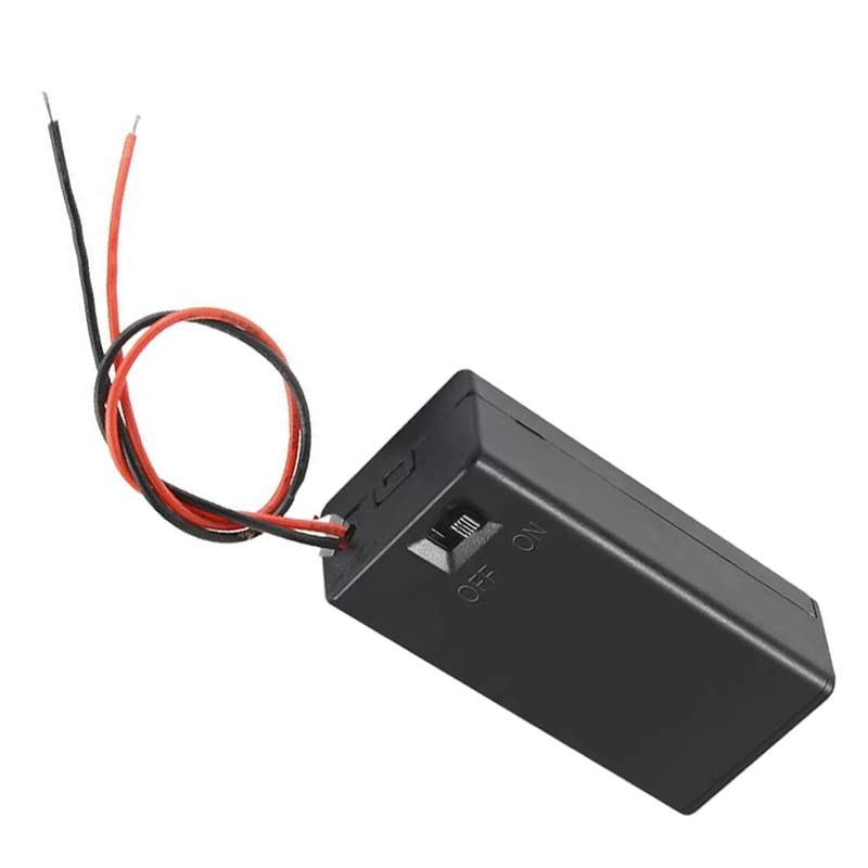 2 Pcs 9V Battery Holder Box Case with Switch and Cover for LED Strips