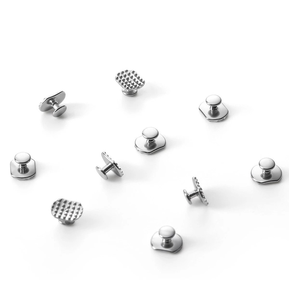 Dental Orthodontic MIM Metal Bondable Lingual Button Monoblock Rectangular Base