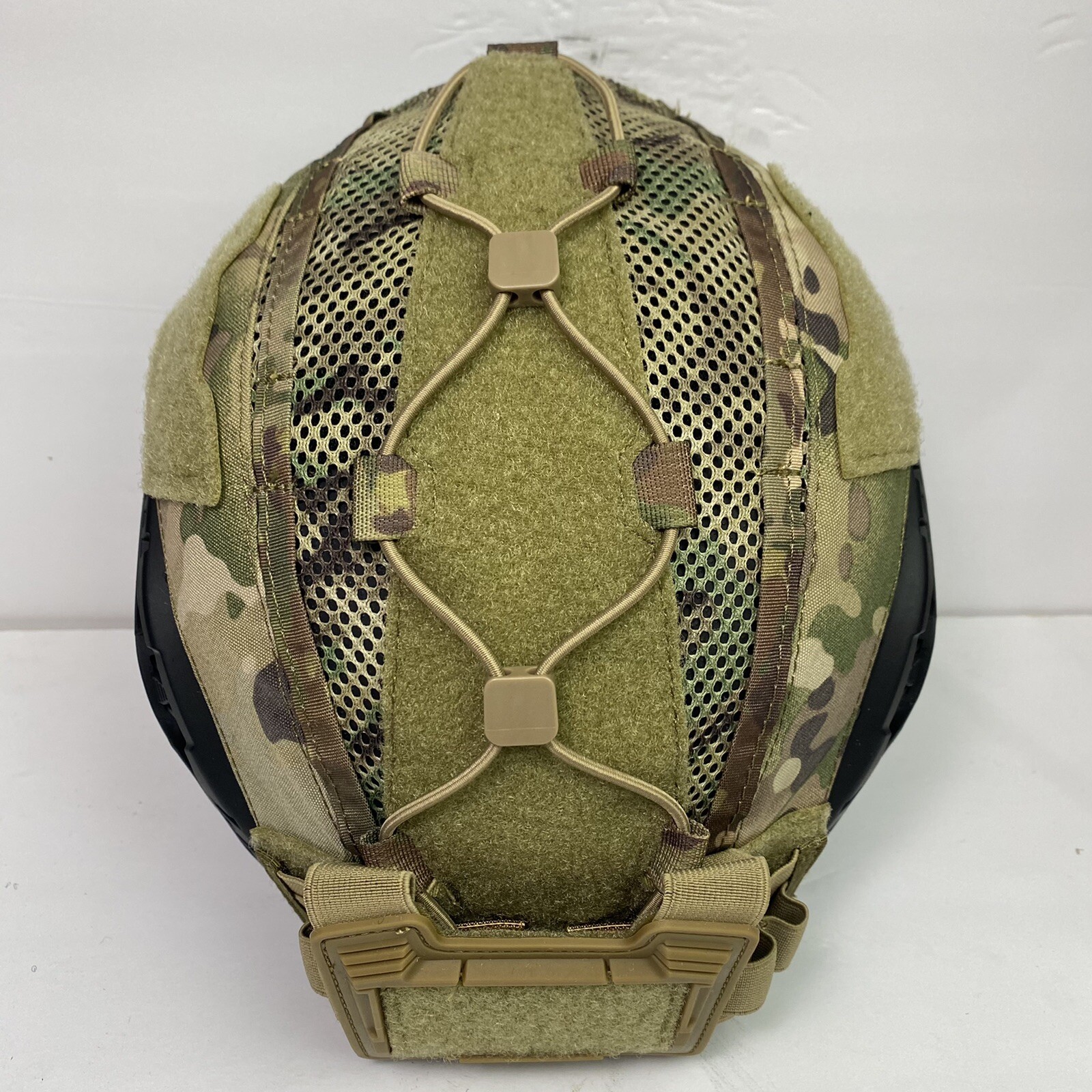 Large OCP MULTICAM ACH MICH ECH HELMET COVER w/ COUNTERWEIGHT POUCH HYBRID MESH