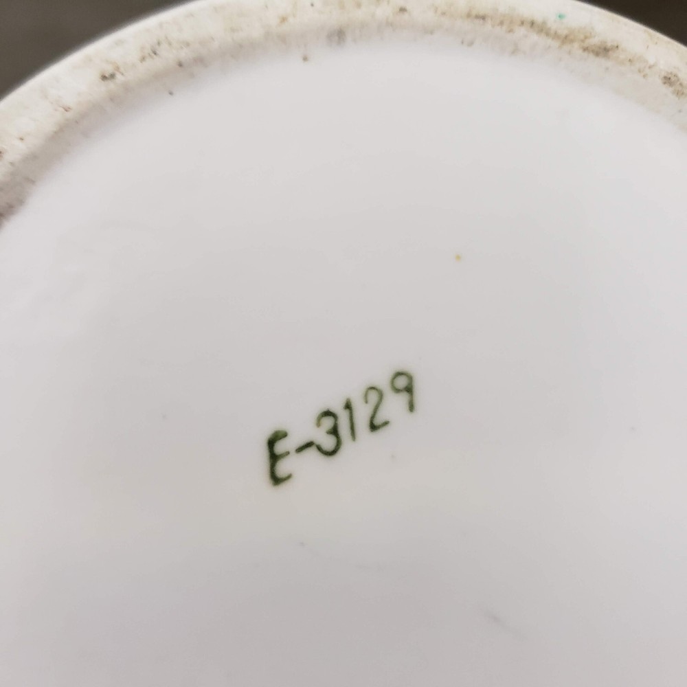 White/off White Footed Vase Embossed Grape E-3129