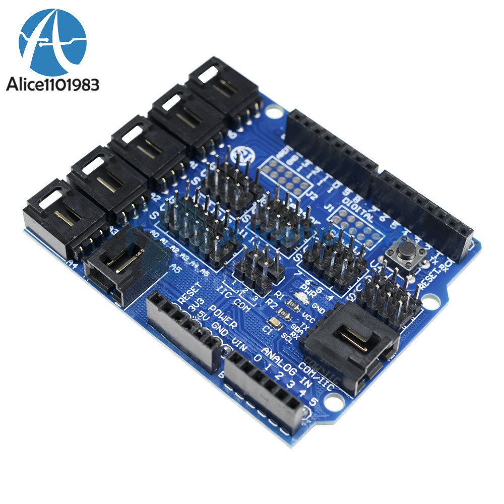 Arduino UNO MEGA Duemilanove Sensor Shield V4 Digital Analog Module Servo Motor