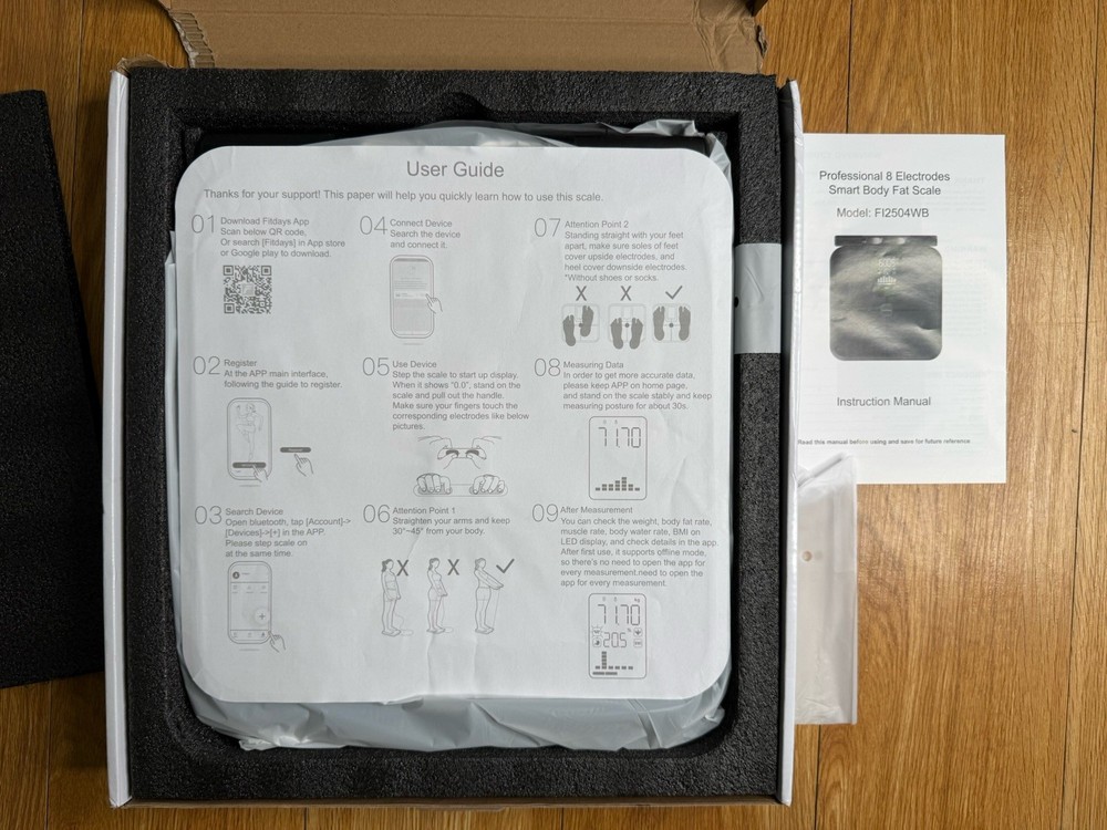 Tychesy 8-sensor Smart Scale Measures Muscle Fat %, BMI, Body Composition