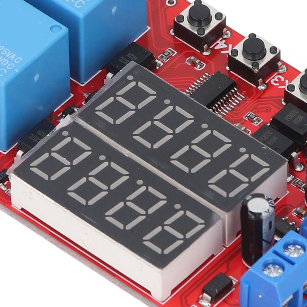 24V 2 Channel Relay Module LED Display Delay Self Locking Cycle Timer Module