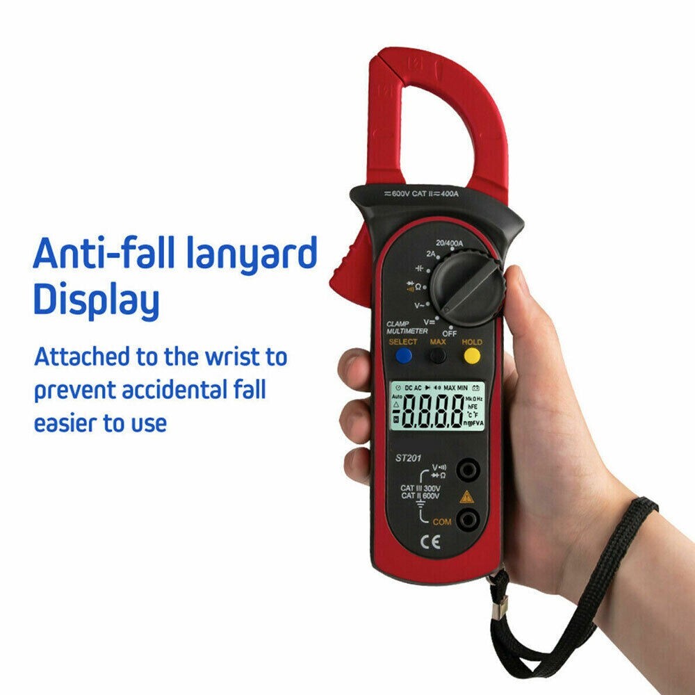 Handheld True RMS Digital Clamp Meter Multimeter AC Volt Amp Ohm Cap Tester