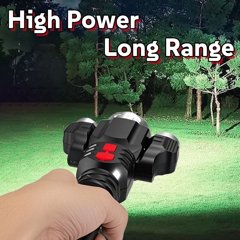 2PACK Super Bright 3-LED Flashlight Rechargeable Tactical Flashlights Work Light