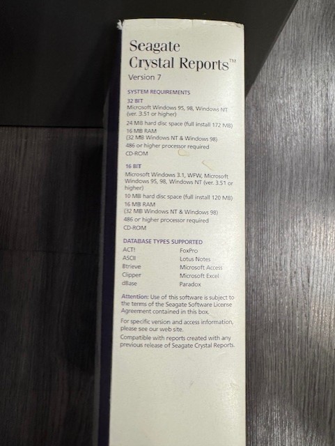 Seagate Crystal Reports - Version 7 - Standard