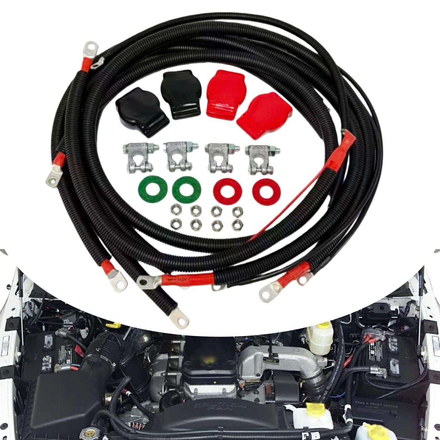 For 2003-2007 Cummins Dodge RAM Truck Gen 3 5.9L 24 Valve Battery Cable Wire Kit