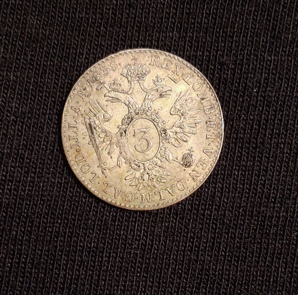 AUSTRIA-1838C  3 KREUZER-NICE AU