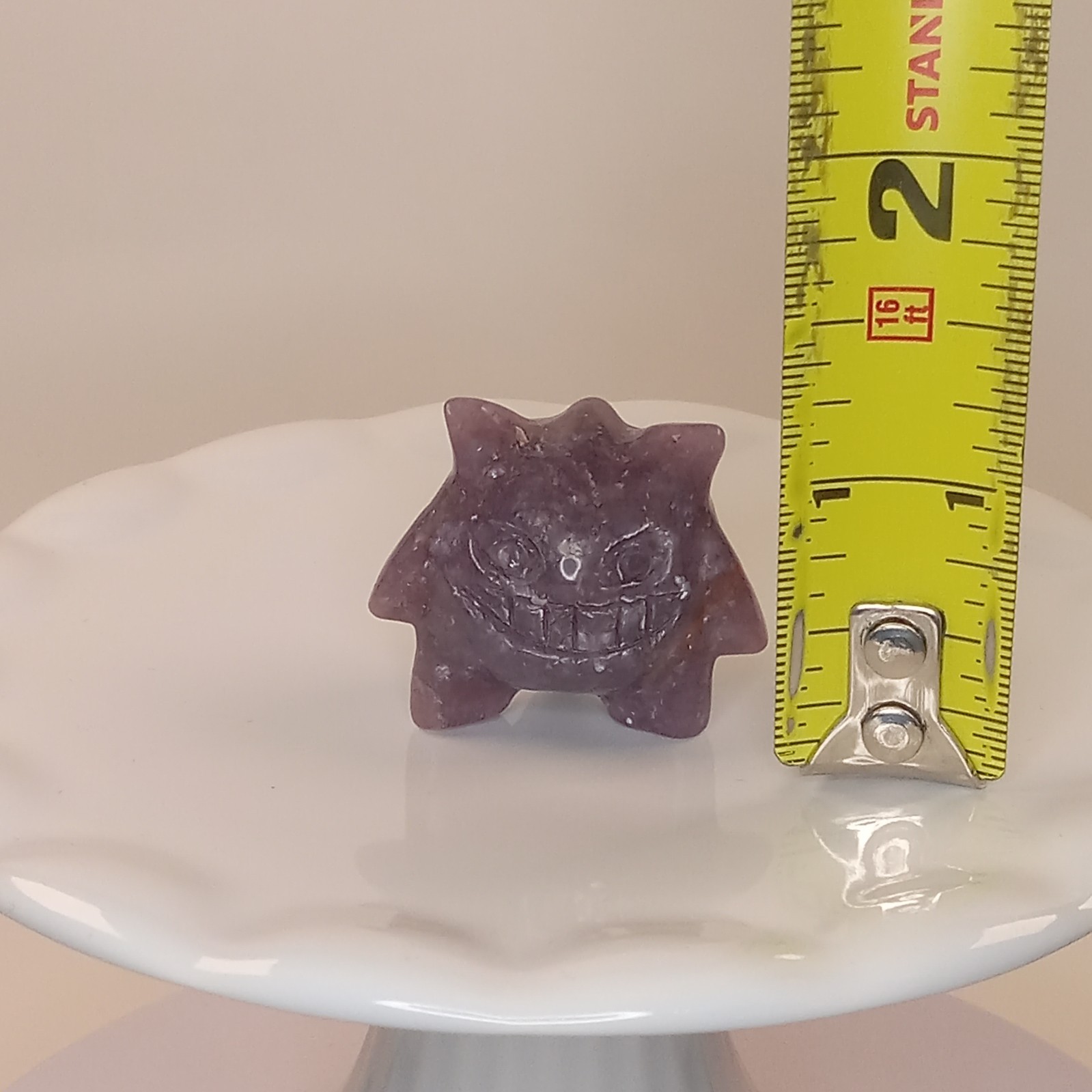 Lepidolite Crystal Gengar Character Carving Purple Stone 26g | F26