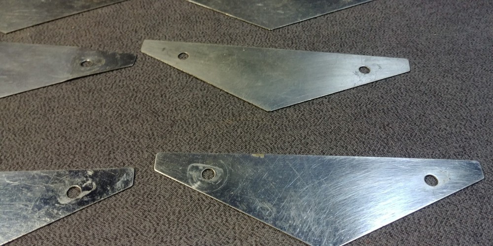 15 1940s Triangle Backplate Cabinet Door Drawer Handle Pull Hardware Lot