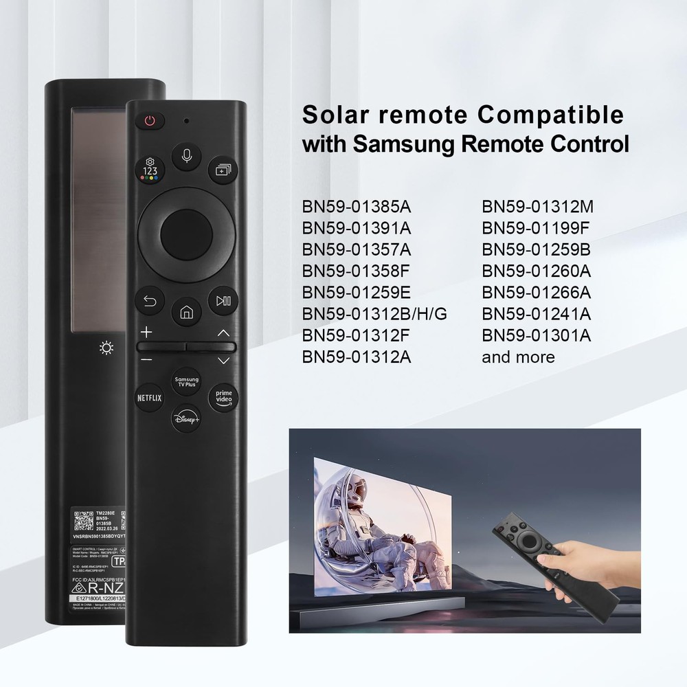 BN59-01385A Solar Voice Replacement Remote Control for Samsung BLACK