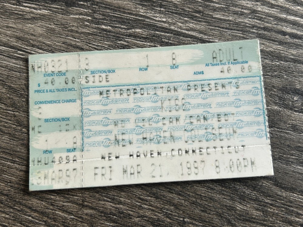 KISS Ticket Stub Alive Reunion Concert Tour Mar21 1996 New Haven CT Vintage Kiss