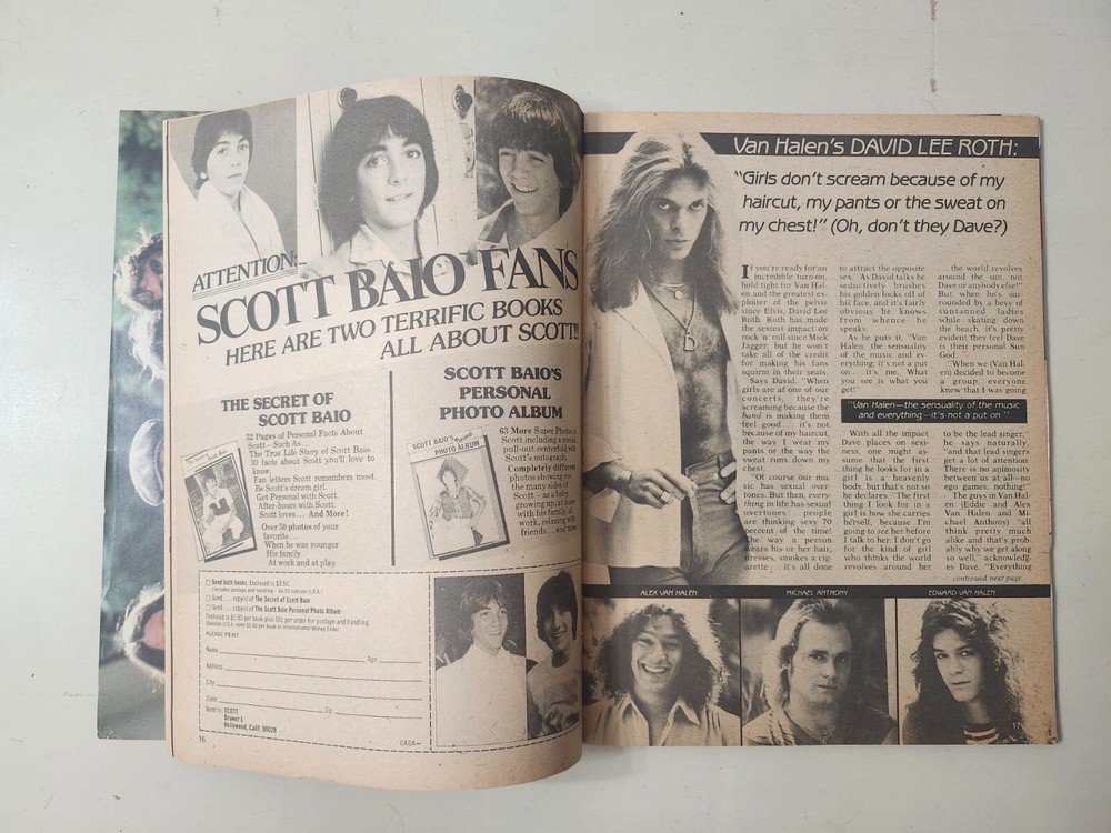 Tiger Beat Vintage 1980 Rock Magazine Van Halen KISS Cheap Trick Blondie POSTER